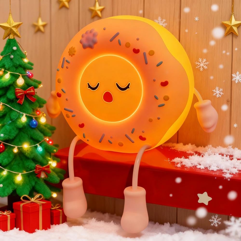 Pink Donut Night Lamp LED Light for Kids, Halloween, Thanks Giving,Christmas, New Year, Nursery Night Light Rechargeable Table Lamp for Boys Girls Bedroom