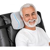 EPHEDORA Memory Foam Headrest Pillow for Recliner &ndash; B-Shaped Neck Pillow with Stabilizer Strap, Soft Plush Fabric - Ultimate Neck Support and Pain Relief (Slate)