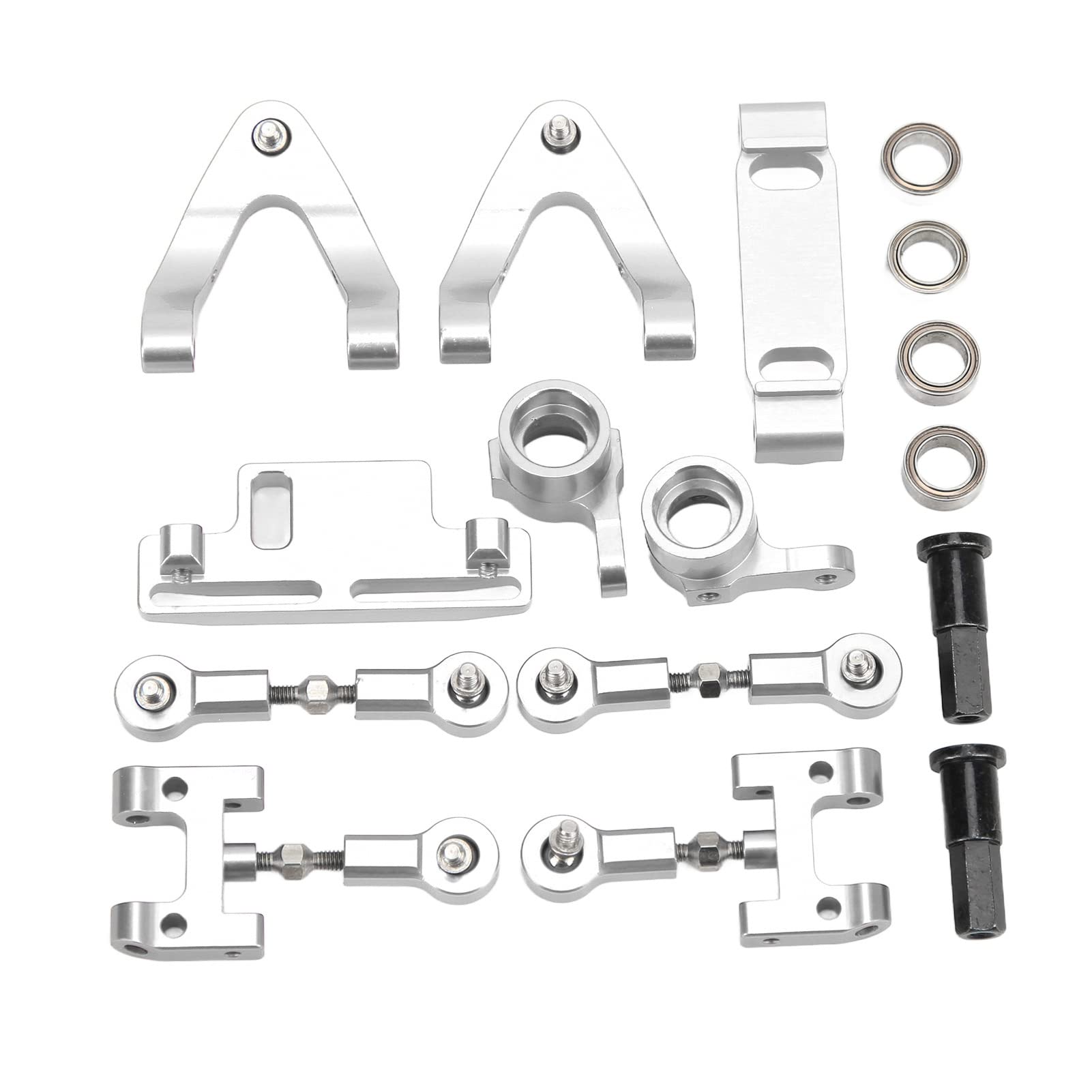 RC Aluminium Upper Lower Arm Set, Metal Accessories for RC Car Steering, Compatible with WPL D12 Models, Durable Design for Model Car Enthusiasts, DIY Mechanics, and Hobbyists