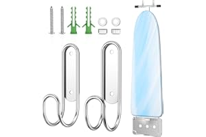 Ironing Board Hanger Wall Mount, Durable Ironing Board Holder Stainless Steel, Space Saving Iron Board Hook for Wall Heavy Du