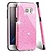 MEKO Glitter Bling Rubber Shock Absorbing and Scratch Resistant Bumper Case for Samsung Galaxy S7 Edge, Pink
