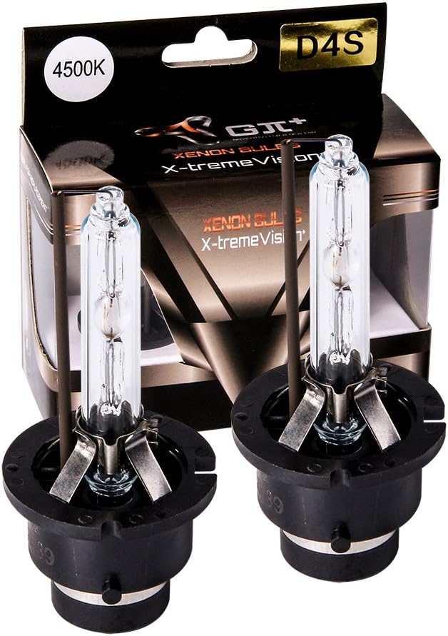 GPAIPLUS D series HID Xenon Headlight Bulb 4,300K-6,500K 2 Years Warranty(Pack of 2) (D4S, 6,000K)