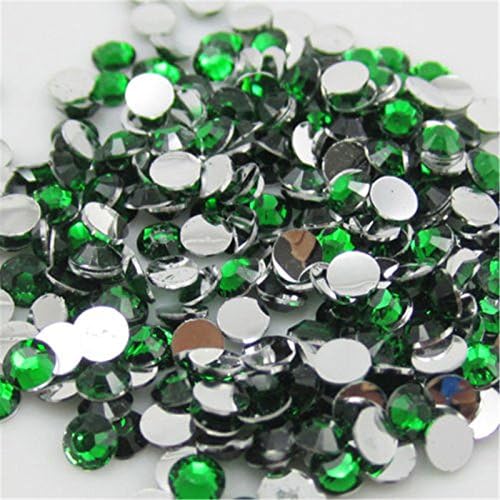 1000 pcs 14 Facets Resin Rhinestone Flatback Multiple Color Crystal Choose (3mm, 19# Dark green)