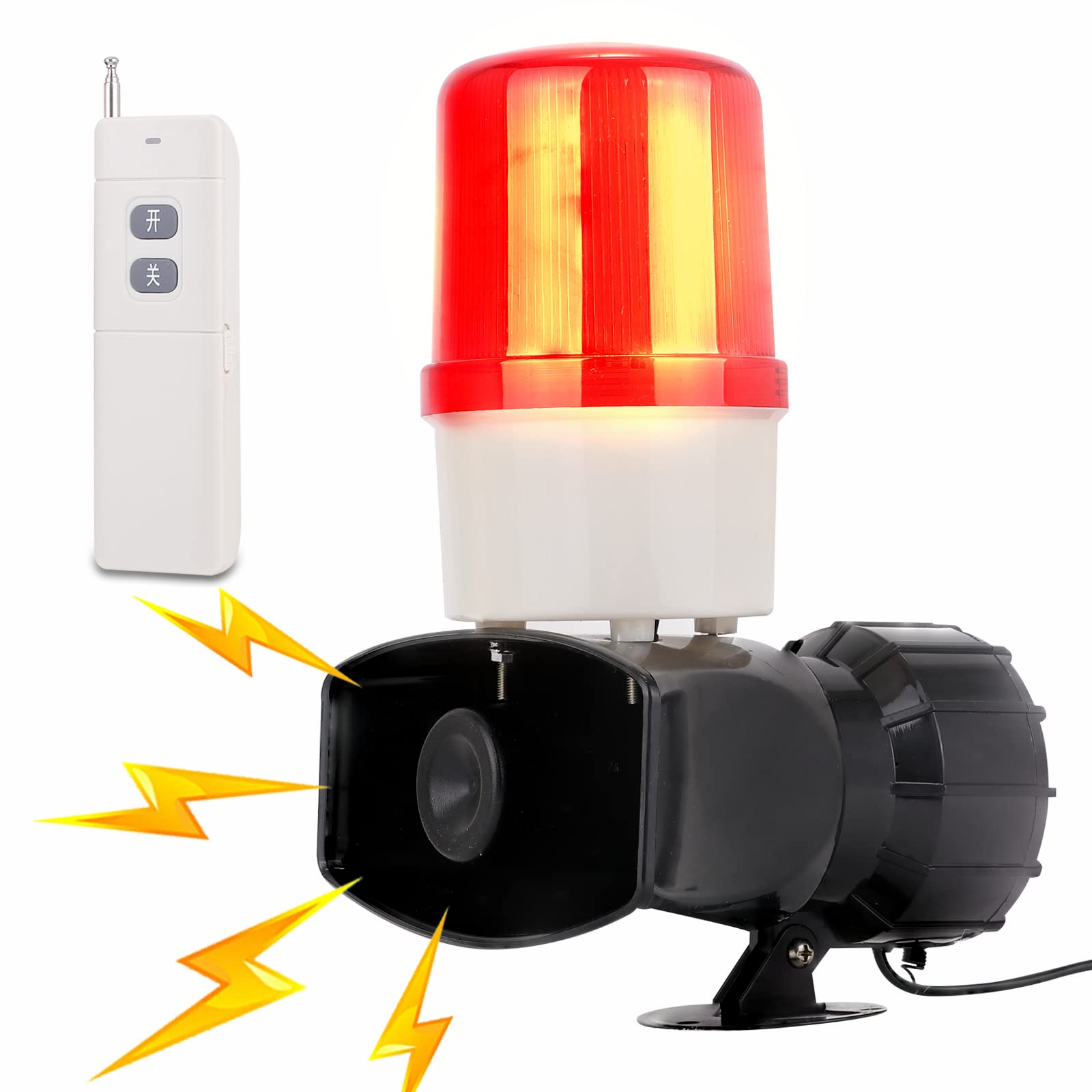 Photo 1 of YMJOINMX Alarm Siren 110volt Siren Alarm Strobe Light Security Siren Horn Alarm Emergency Warning Flashing Light for Outdoor Home Garage Door Partying Loud 120db Siren Strobe Alarm