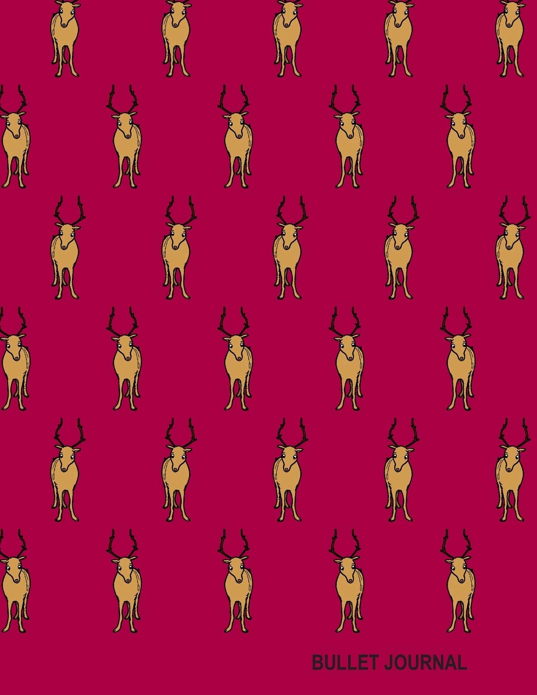 Bullet Journal: Dot Grid Notebook (100 Pages - 8.5” x 11”) Mister Maguffin Deer Geometric Print Dark Magenta Cover (Maguffin Notebooks)