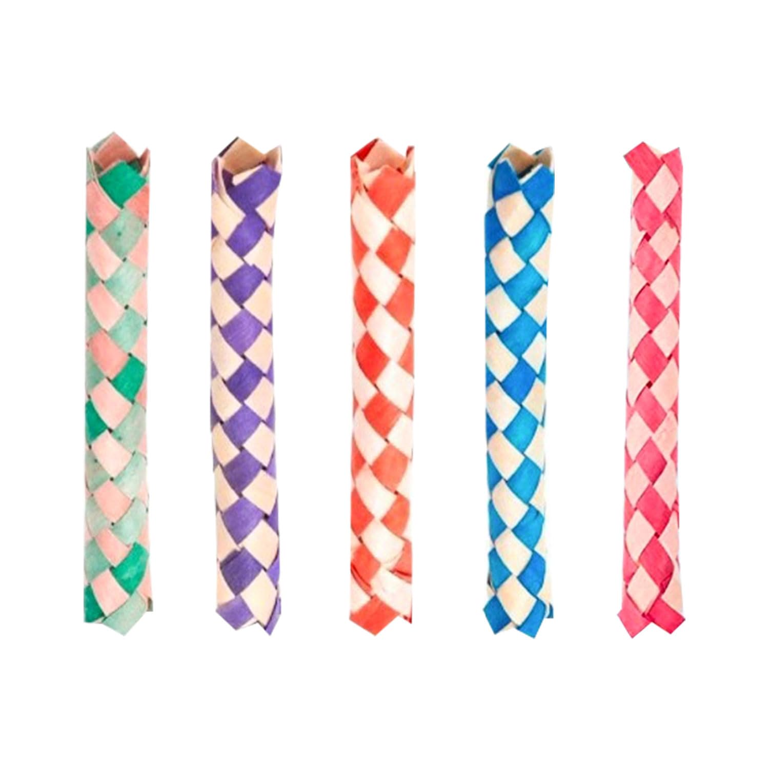 NAUZE 5Pieces Finger Traps Bag Toys Chew Toy Finger Party Favors Colorful Classic Chinese Finger Traps for Kids Party Gift