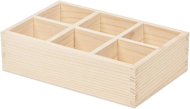 Caja Caja de madera Compartimiento sin tapa: Amazon.es: Hogar