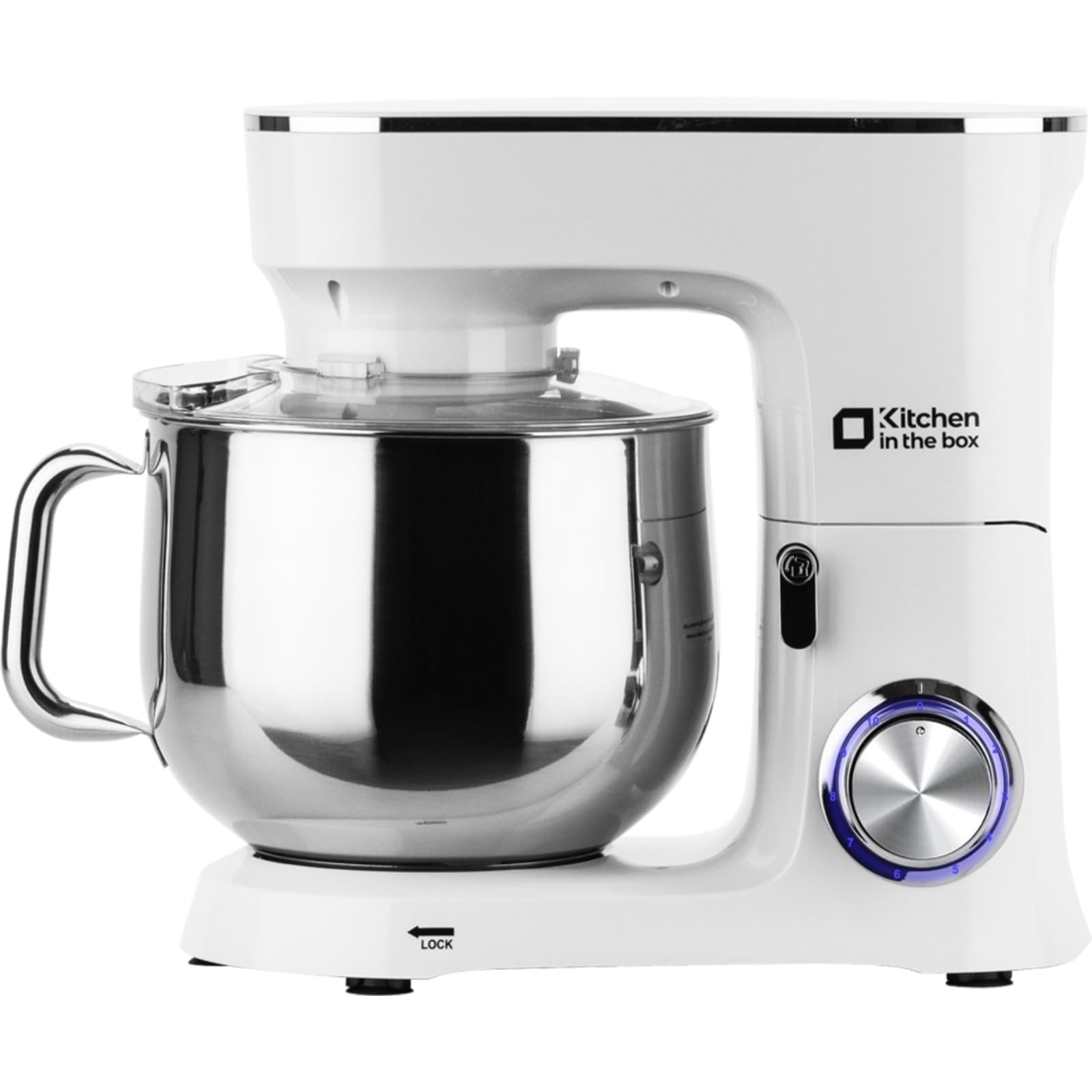 Photo 1 of Kitchen in the Box Stand Mixer, 900W 8.5 QT Kitchen Electric Mixer, 10-Speed Large Capacity Tilt-head Food Mixer with Dough Hook, Wire Whip, Flat Beater & Splash Guard (White)