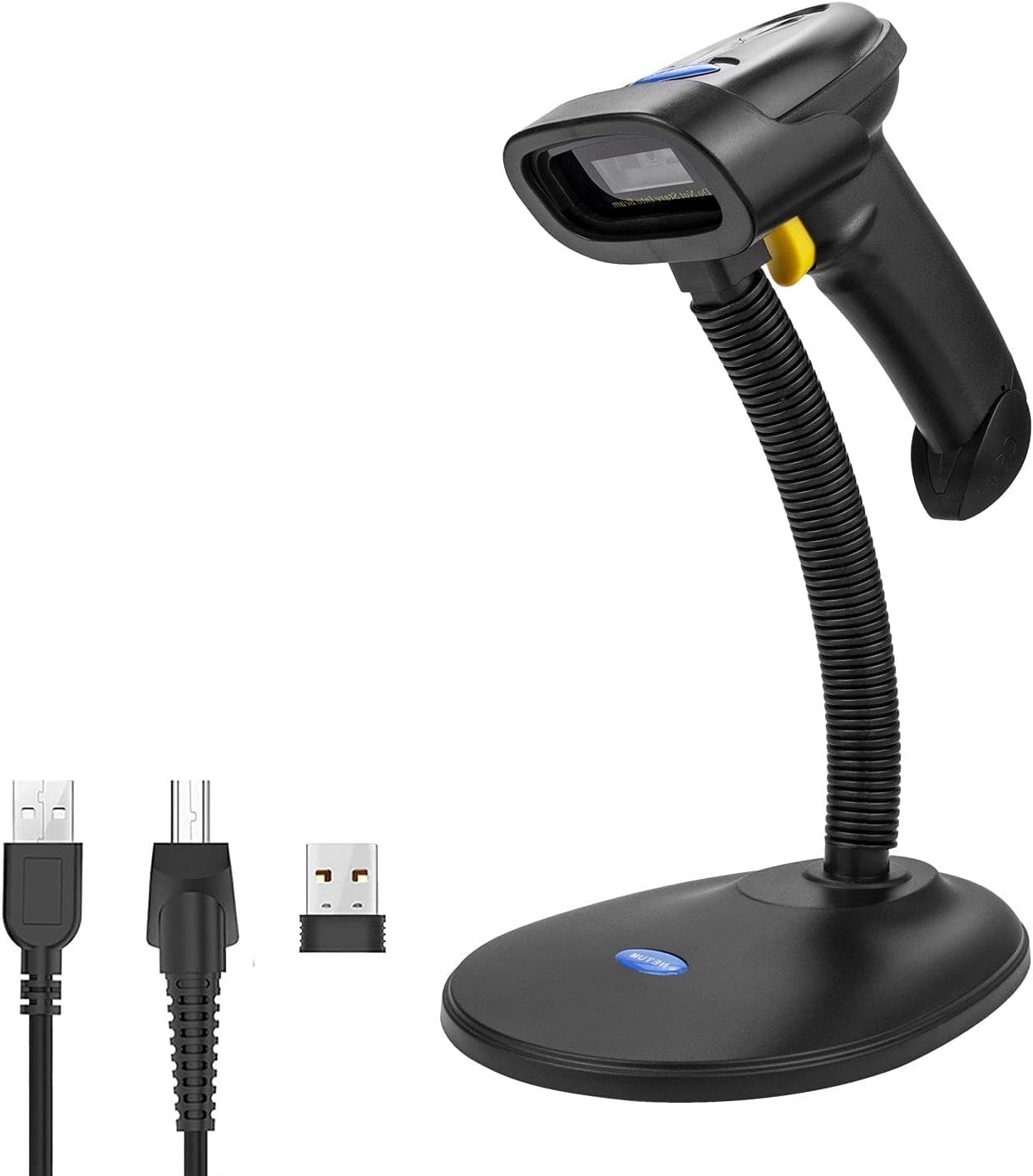 NETUM Wireless 2D QR Barcode Scanner with Stand, Bluetooth & 2.4G Wireless & USB Wired Handsfree Barcode Reader with 1D 2D Screen Scanning Auto Sensing Connect Smart Phone Tablet PC NT-1228BL-WS