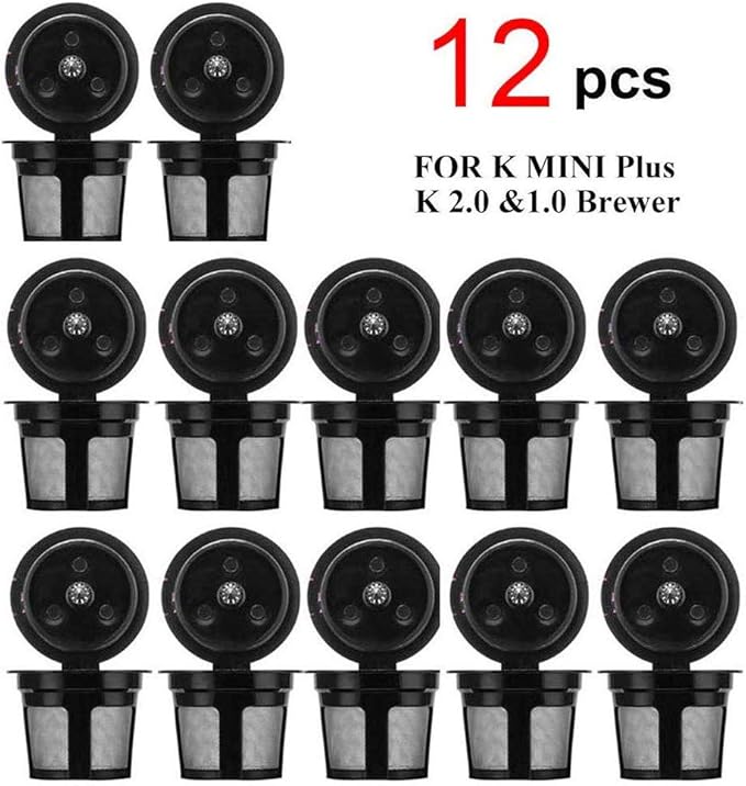 12Pack Refillable Reusable K Cups for Keurig K Mini Plus