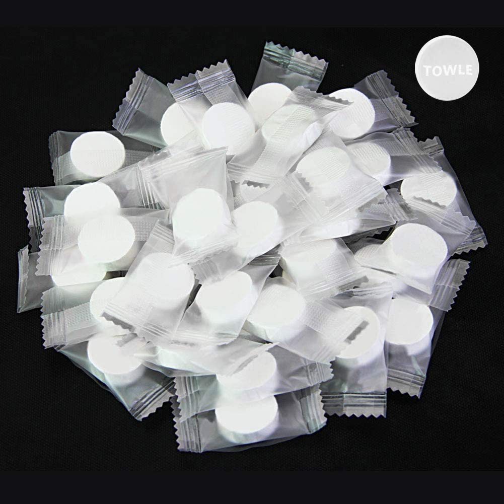 Compressed Towels,100 PCS Disposable Towel Portable Mini Towel Coin Tissue Washcloths Expandable Magic Wipes for Travel Beauty Salon Hotel Outdoor Sports Camping