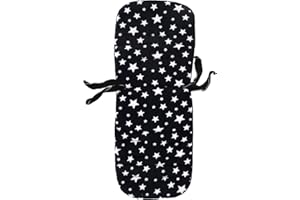 Pinsofy Baby Pushchair Cushion, 2 Same Sides Universal Baby Stroller Cushion Pad for Infant Pram( [Black Star] )