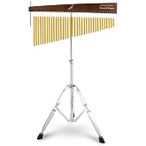EASTROCK 36 Note Chimes Slant Style Bar Chimes Height-Adjustable Stand Gold | Solid Aluminum Tubes Wear-Resistant Eope Beating Rod Musical Percussion Instrument Wind Chime for Yoga Meditation Rest