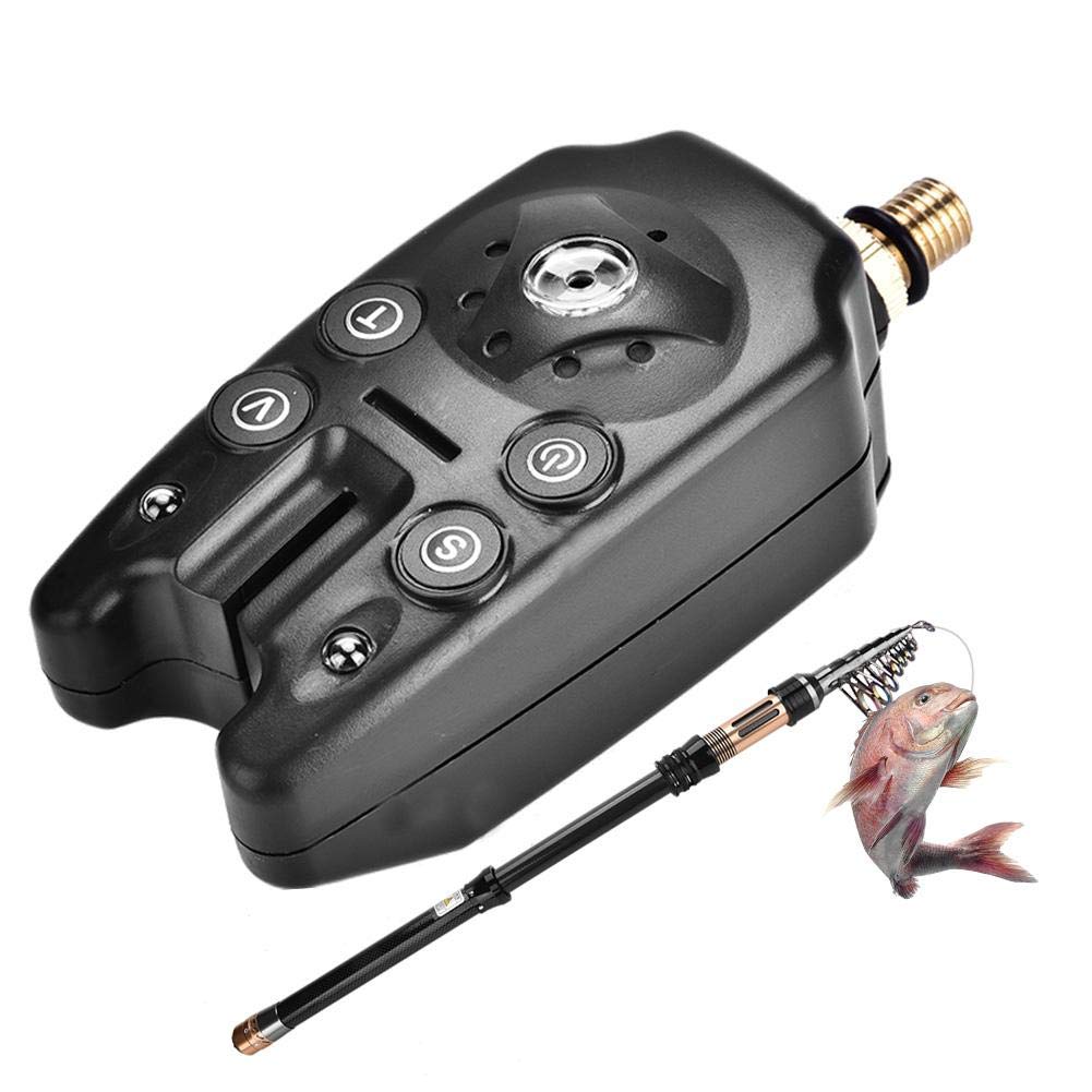 Demeras Fishing Electronic Alarm Metal Fish Bite Sound Alert High Sensitive Fishing Swinger Fishing Rod Accessory(Black)