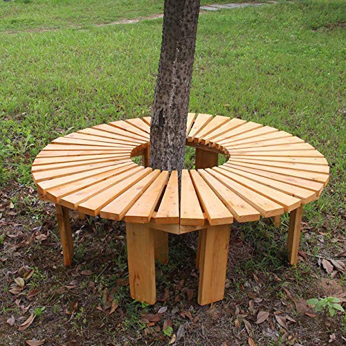 outdoor product Runde Gartenbank Im Freien,Korrosionsbeständiger Massivholz-Innenhofbalkon-Parkbank-Baumhocker,Für Rasen…