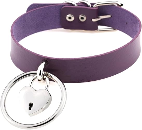 Amazon Sevenandeight チョーカー ベルベット首輪 人間用 レディース メンズ Puレザー ハート 鎖骨 パンク系 長さ調整可能 ファッション アクセサリー パープル チョーカー 通販