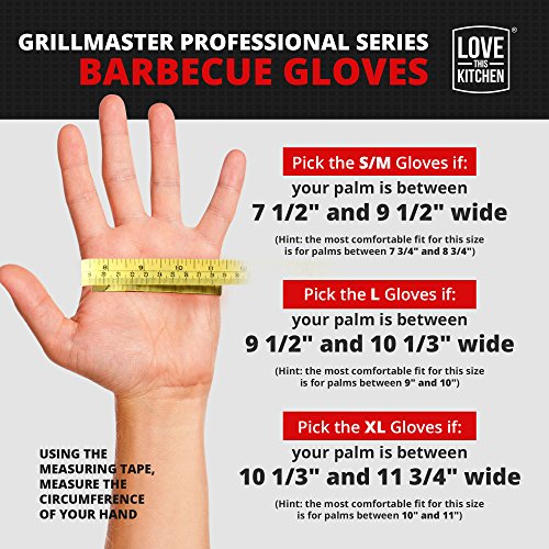 Premium Silicone BBQ Gloves & Grill Gloves in Attractive Gift Box. 13.5 inch Long for Better Protection. These Grilling Gloves are Best For Barbecue & Oven, Heat Resistant to 442 F (Size: S/M, 1 Pair)