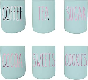 Imagnt Studio Coffee, Cocoa, Tea, Sugar, Cookies, Sweets Decals Set for Kitchen containers, Rae Dunn Inspired, Jar Labels Stickers, Organizing, Home Decor. Choose Color (Rose Gold Metallic)