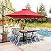 Abba Patio 11 ft Patio Offset Hanging Umbrella Outdoor Cantilever Sturdy Umbrella with Crank & Cross Base & Easy Tilt, for Garden, Backyard, Pool and Deck, Dark Red
