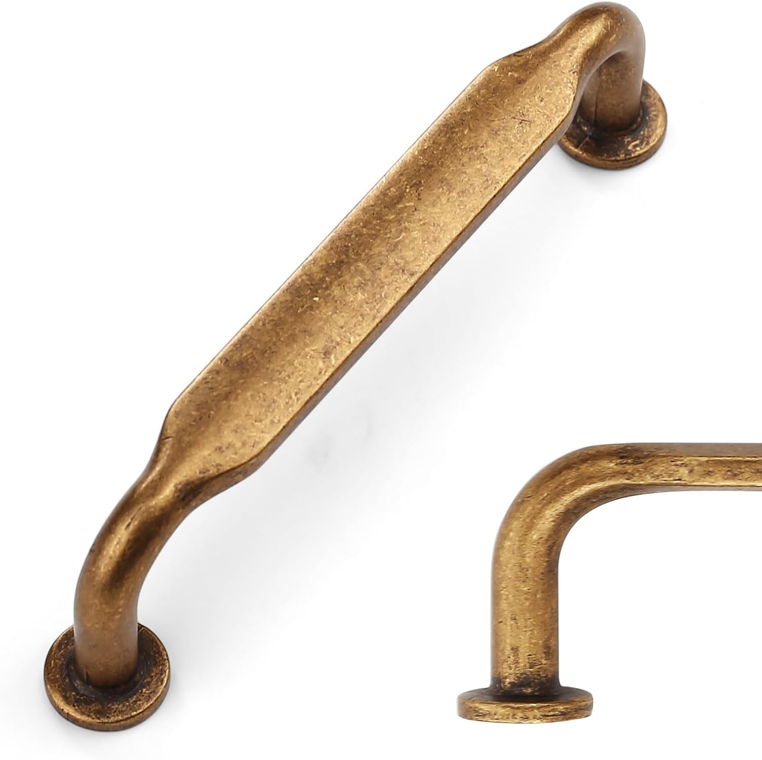 Amerdeco 10 Pack Antique Brass Cabinet Pulls 3-3/4 Inch(96mm) Hole Centers Kitchen Cabinet Handles Solid Zinc Alloy Cabinet Hardware Drawer Pulls AM017