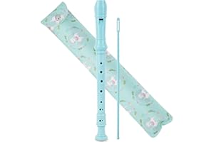 Haecsfl Recorder Instrument for Beginner Kids Adults,8-Hole Soprano Descant Recorder Music Flute with with Cleaning Rod & Leather Case For School Student Home Entertainment(2-Green Unicorn)