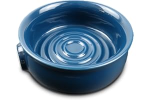 Bicrops Ceramic Shaving Bowl, Non-slip Handle, Wide Mouth-Dark Green