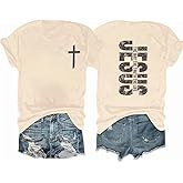 Christian Shirts for Women Religious Sayings Tshirt Jesus Gift Inspirational Graphic Tee Short Sleeve Top