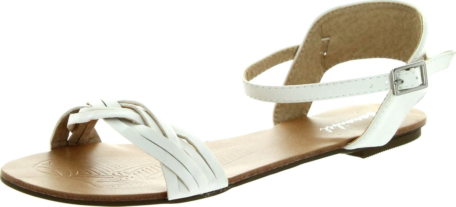 white 2 buckle sandals