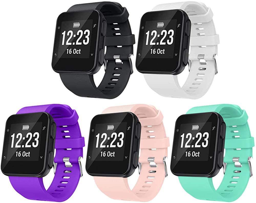 Shieranlee Band Compatible with Garmin Forerunner 35, Soft Silicone Watch Band Replacement Strap, for Garmin Forerunner 35 Smart Watch, Fit 5.11-9.05 Inch (130mm-230mm) Wrist