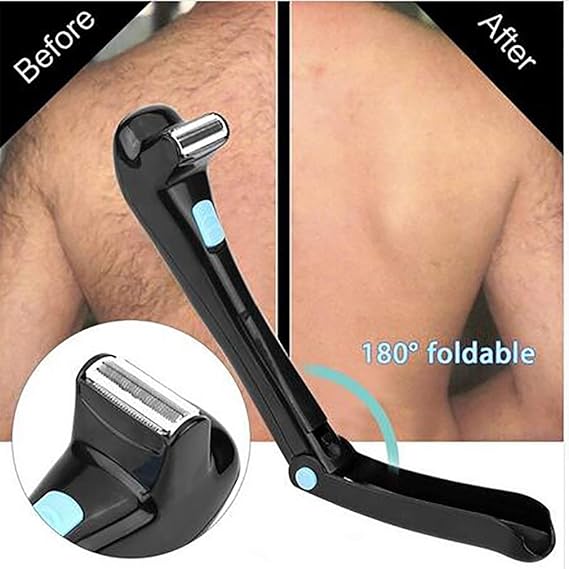 Elektrische Epilierer Männer Rücken Rasierer 180 Grad Faltbare Haar Rasur Körperhaar Trimmer Haarentfernung Sicher Rasiermess