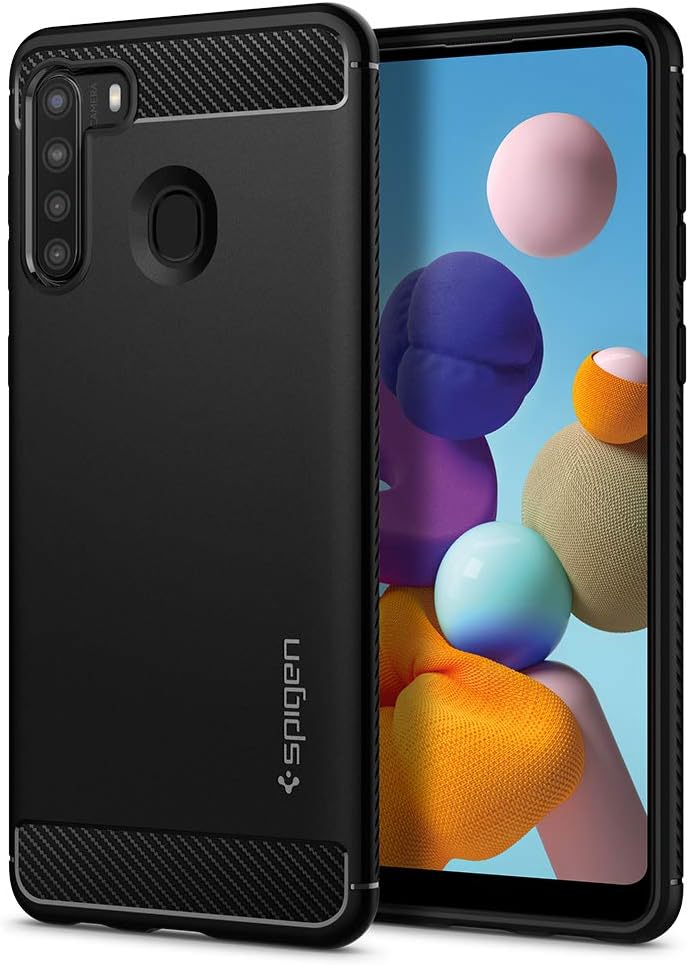 Spigen Rugged Armor Works with Samsung Galaxy A21 Case (2020) Matte Black Amazon.ca Cell