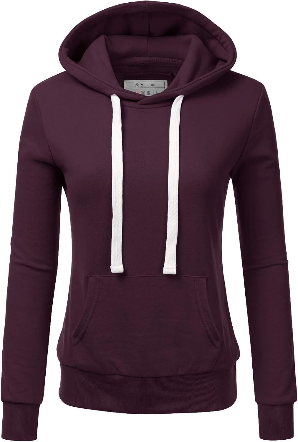 Doublju Basic Lightweight Pullover Hoodie Sweatshirt for Women: Clothing