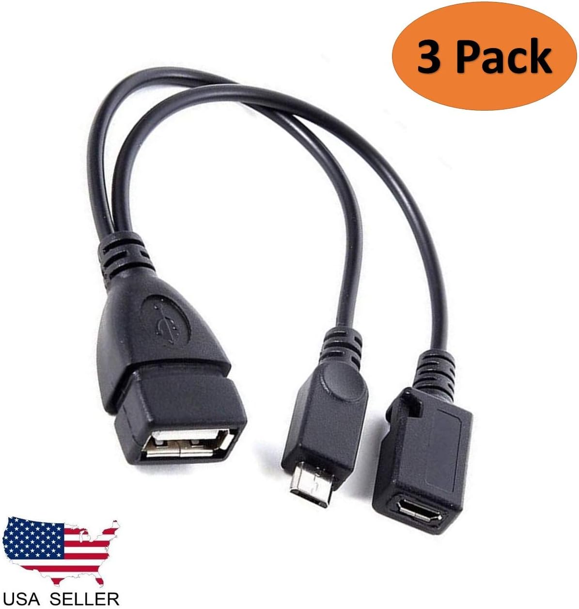 [3 Pack] TV xStream USB Port Adapter, Micro OTG Cable and