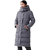 IKAZZ Women's Winter Coats, Thickened Warm Insulated Vegan Down Long Parka Jacket with Hood