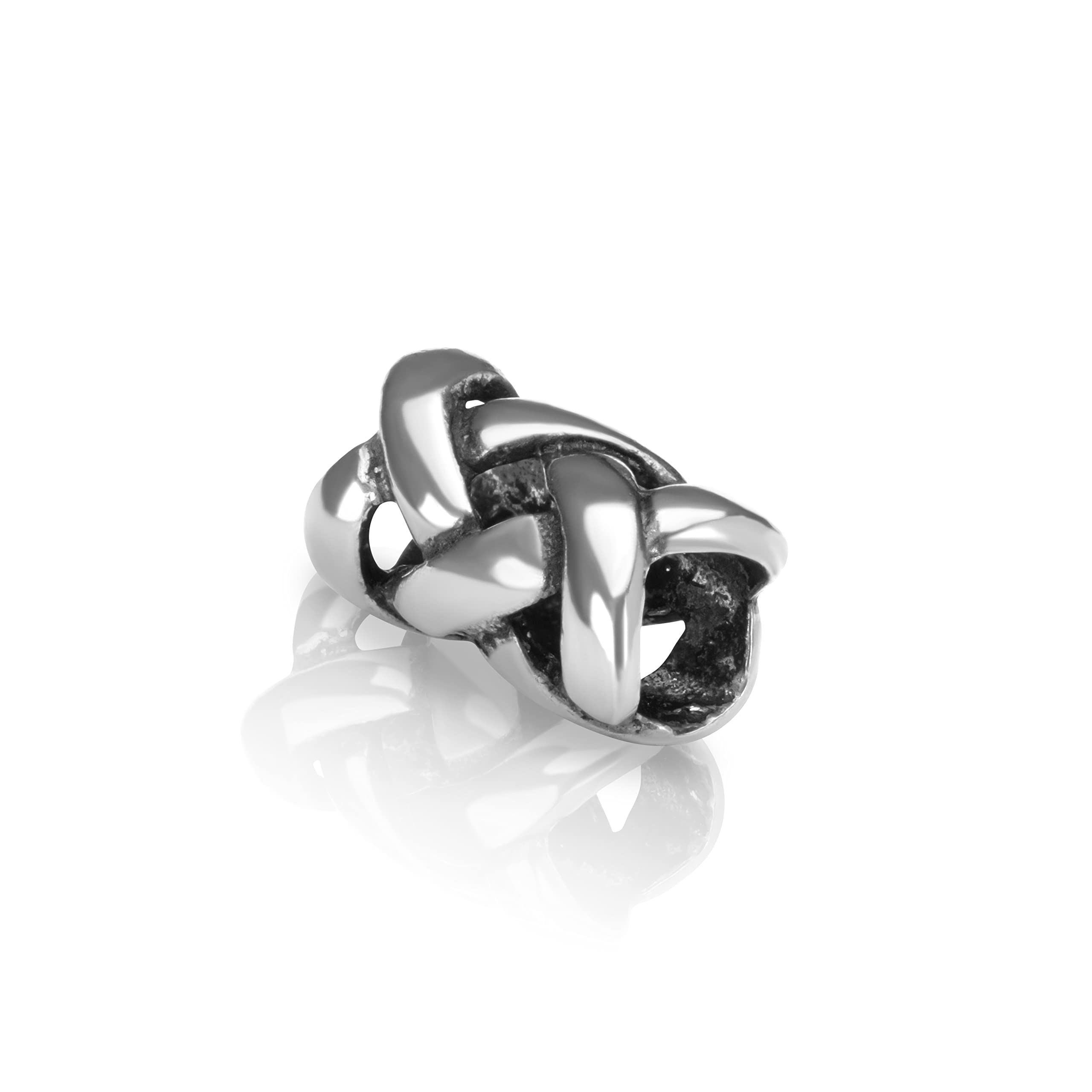 NKlaus 2x 925 STERLING SILVER Celtic Gothic beard bead and chain bead Nemetona 40333