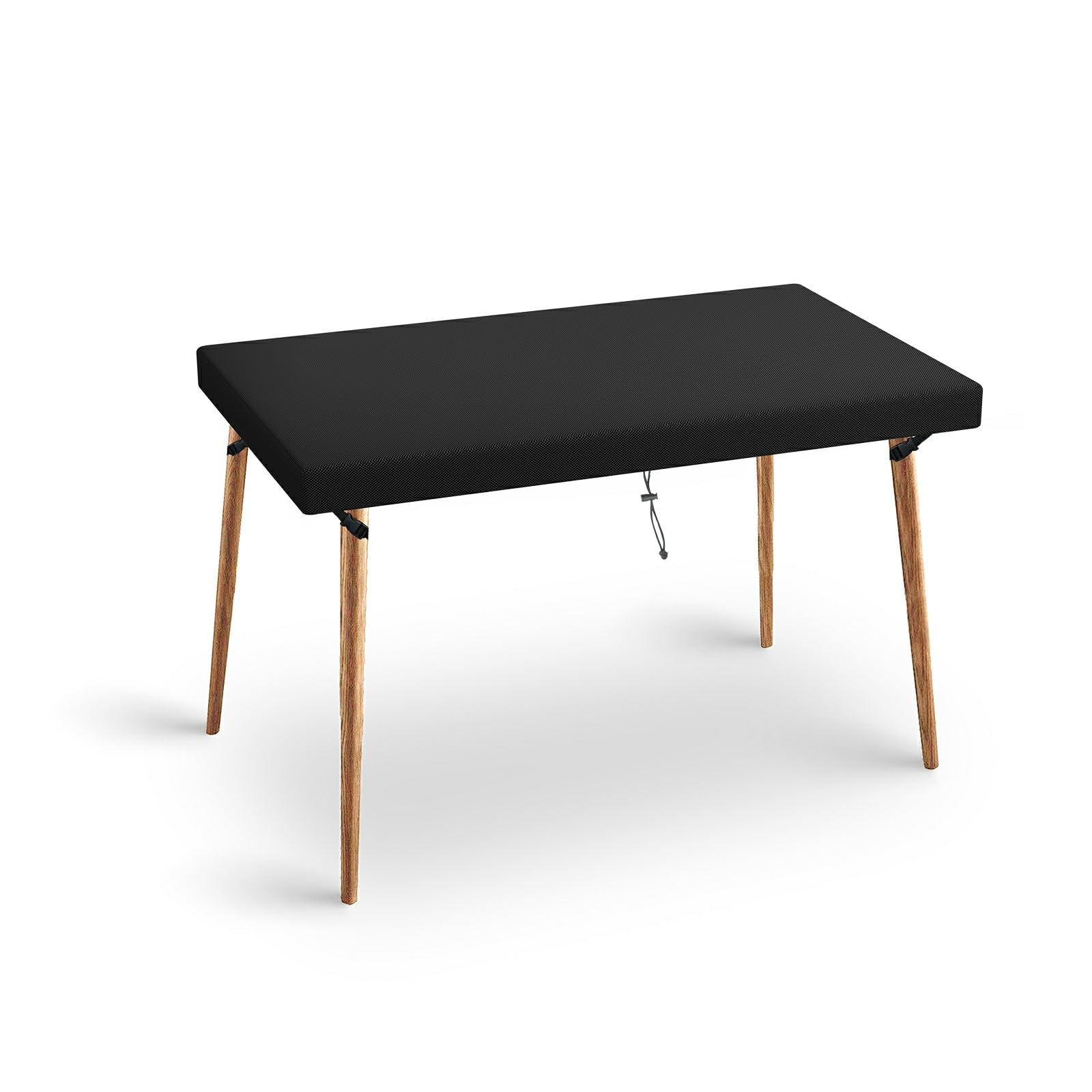 Delixike Outdoor Table Cover, Patio Rectangle Table Top Cover,for Garden Furniture , Waterproof , Wipe Clean for Outdoor/Indoor Use, Black 180 x 100 x 15 cm