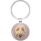 1080 Graphics Cute and Happy Goldendoodle Doodle Dog Stainless Steel Keychain with Ring