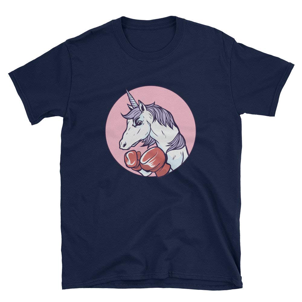 A unicorn boxing short sleeve unisex t shirt a unicorn with boxing