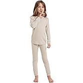 woolcano Kids Unisex 100% Merino Wool Base Layer Sets Lightweight Thermal Underwear