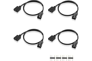 GINTOOYUN RGB Extension Cable, 3-pin to SM 3Pin Male ARGB Connector Adapter Cable,5V 3-Pin Addressable RGB Extension Cable,fo