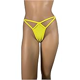 G-String Thong V- String Thong Yellow Strappy Thong Mini Micro Panty Rave Outfits Clubwear Skimpy Bikini Beach Panties Tanga Underwear Lingerie Exotic Dancewear