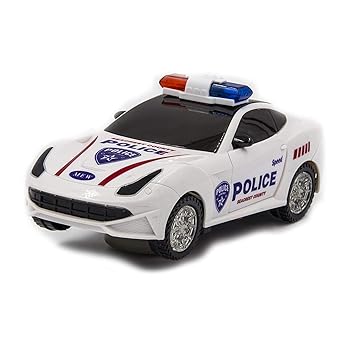 Toysale Kids Bump and Go 3D Lights Police Car with Sound and Wheels with Light
