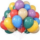 Colorful Balloons Rainbow Assorted Mixed Color Boho Fun Birthday Decoration | 60pcs 12inch Primary Color Latex Balloons Here Comes the Son Party Blush Blue Nude Purple Orange Yellow Balloon for Arch