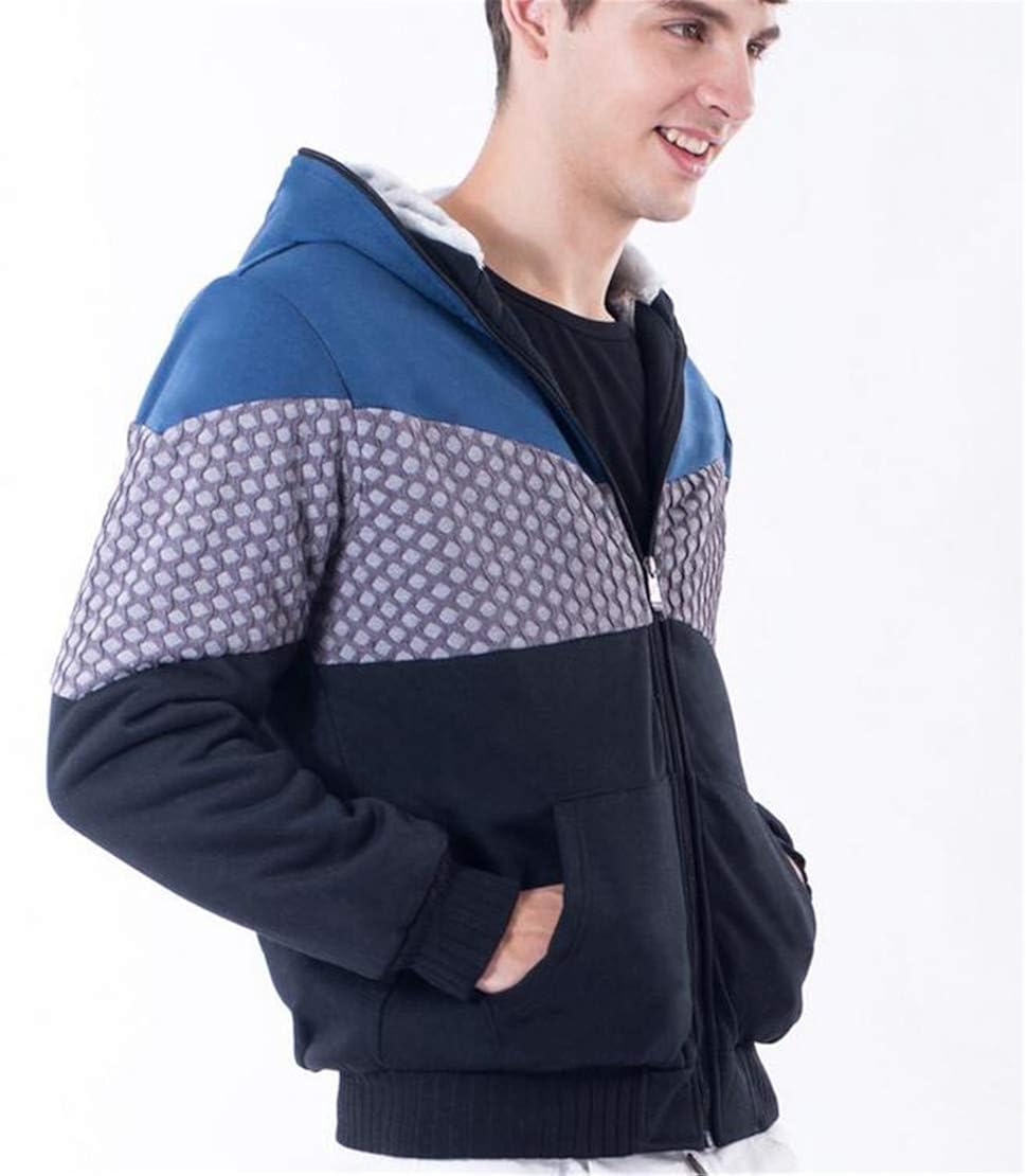 Spirio Men Zip-Up Color Block Hooded 