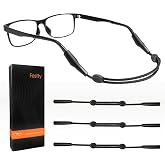 Festty Glasses Strap Sports, 3 pcs, for Kids Women Men, Adjustable, Black | No Tail,Non-slip Eyeglasses Strap, Sunglasses Lanyard String Chain, Reading Eye Glasses Holders Around Neck, Eyewear Retainer