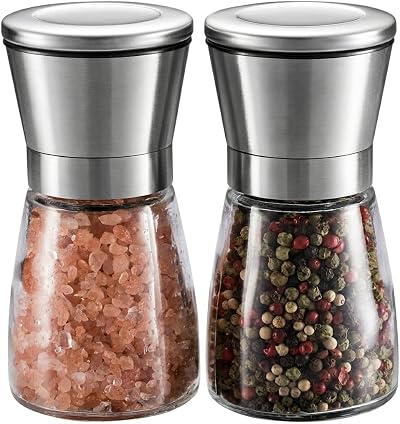 WINSHEA Stainless Steel Salt & Pepper Grinder Set, Adjustable Coarseness