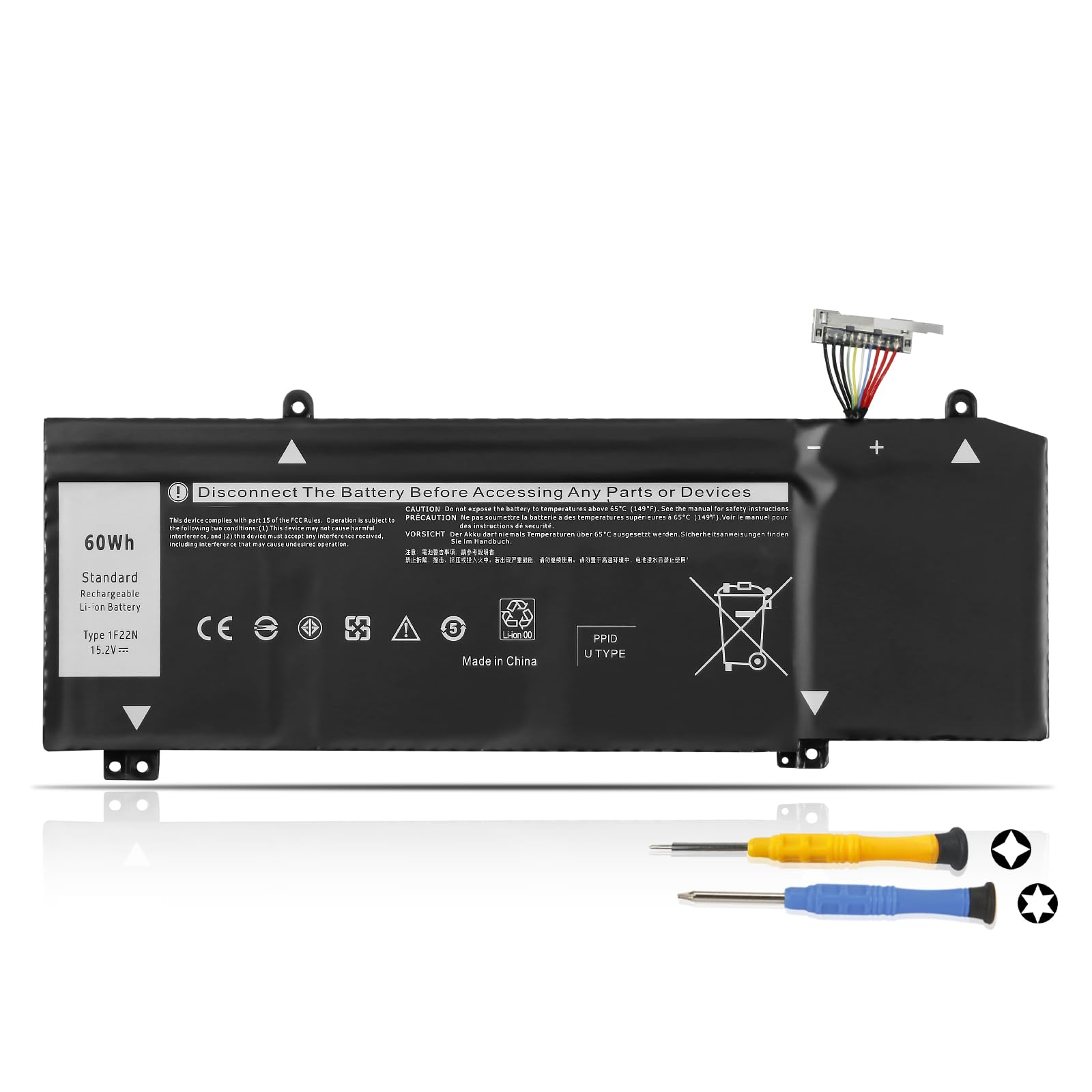 K KYUER 60Wh 1F22N Laptop Battery for Dell Ali enware M15 R1 P79F M17 R1 P37E Dell G5 15 5590 P82F G7 15 7590 P82F G7 17 7790 P40E Gaming Notebook P37E001 01F22N XRGXX 6YV0V JJPFK 0JJPFK 8622M 06YV0V