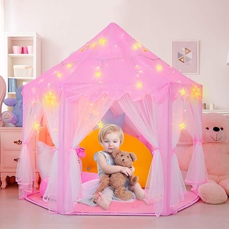 girls pink tent