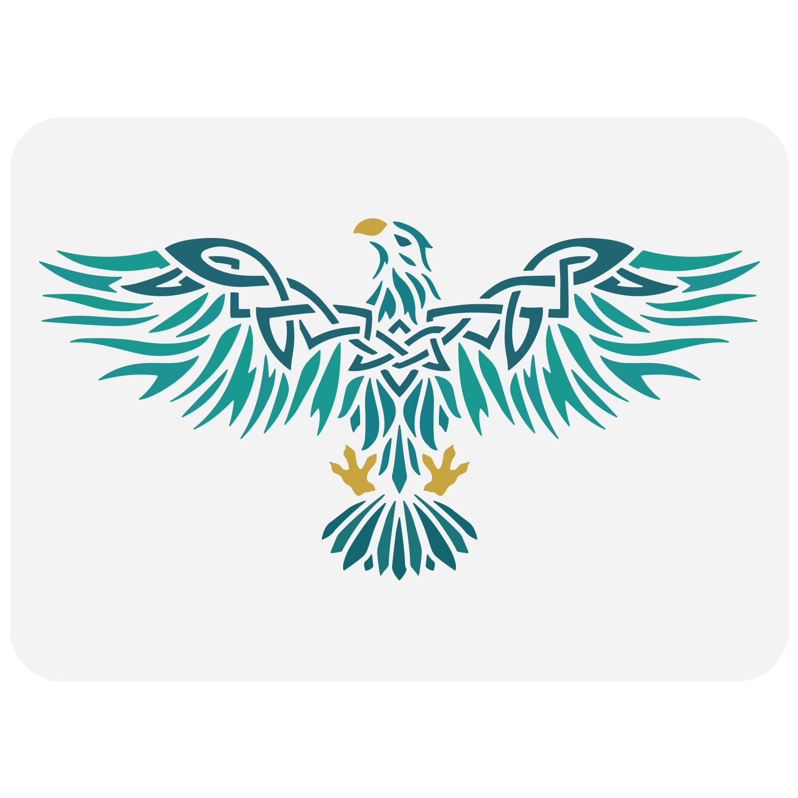 FINGERINSPIRE Celtic Eagle Painting Stencil 29.7x21cm Reusable Tiercel Drawing Template Eagle with Spreading Wings Stencil Plastic Hollow Out Template for Painting on Wall Wood Furniture