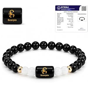 Onylune Zodiac Crystal Bracelet | Balances Energy & Enhances Positivity | Certified Healing Crystals with Certificate | Astro